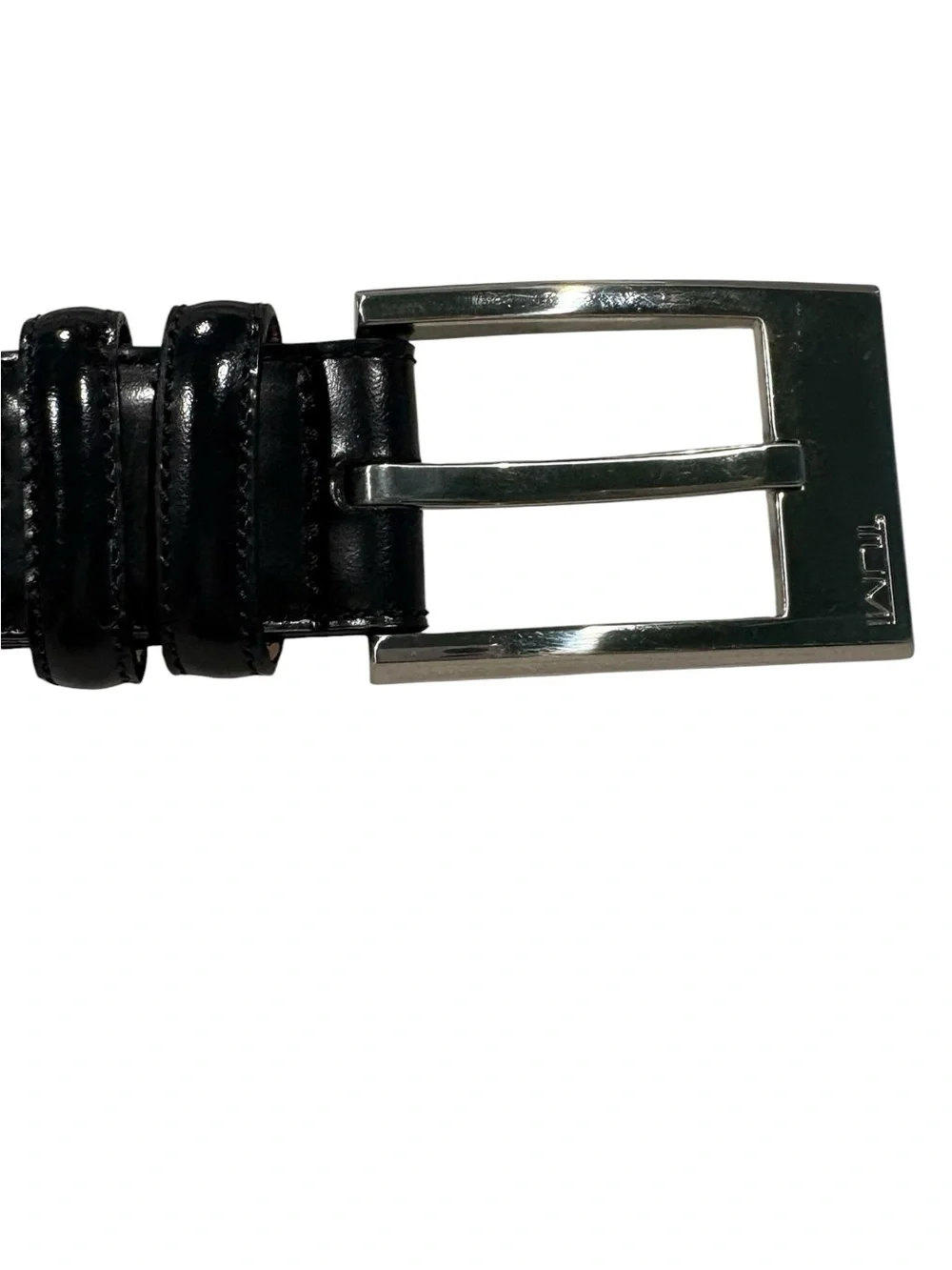 Tumi - Men's Black Leather Dress Belt. Size 38